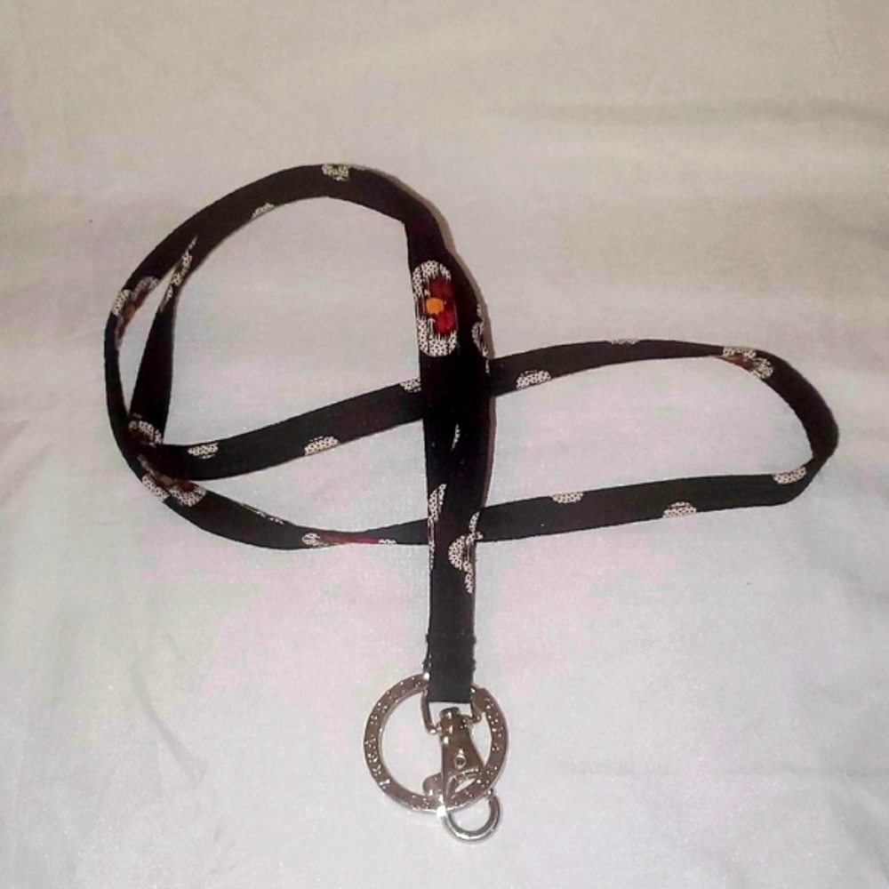 Vera Bradley Lanyard Black Floral Print